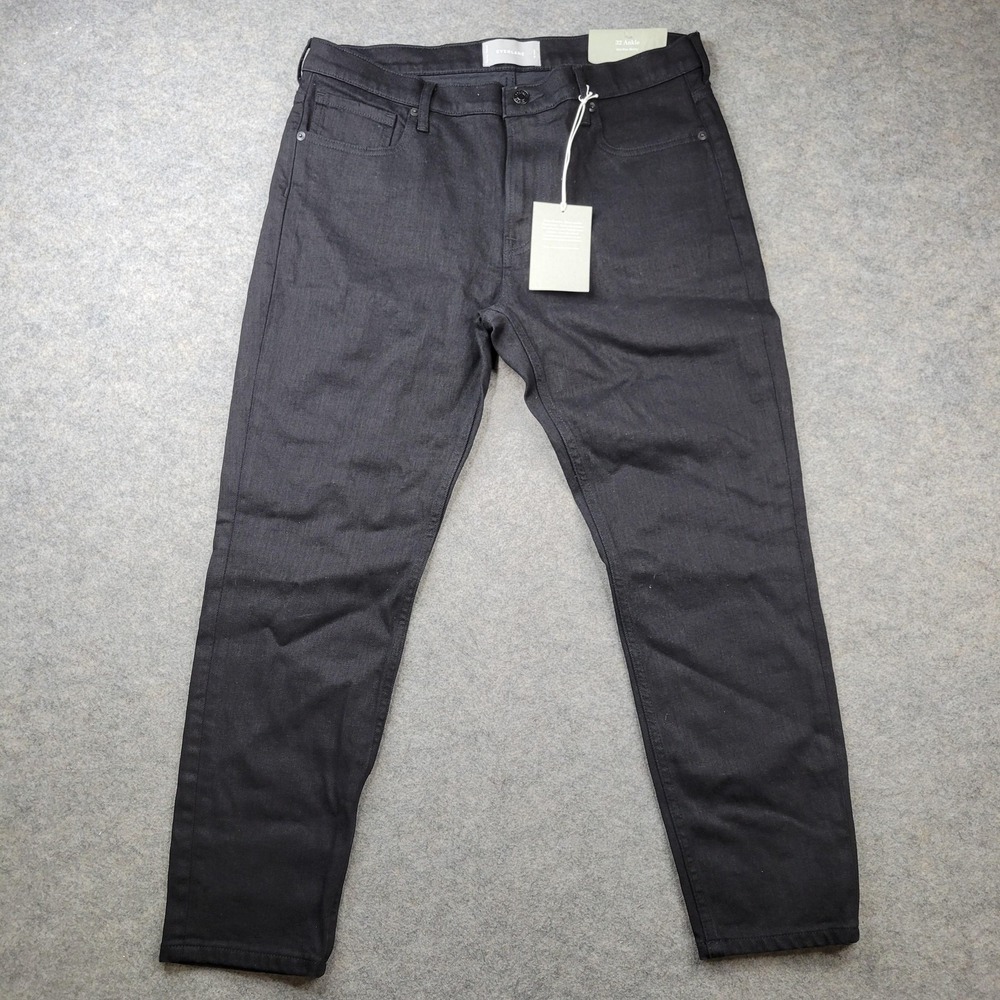 Everlane Jeans Womens 32 Ankle Black‎ Dark Wash Mid Rise Skinny Stretch Denim